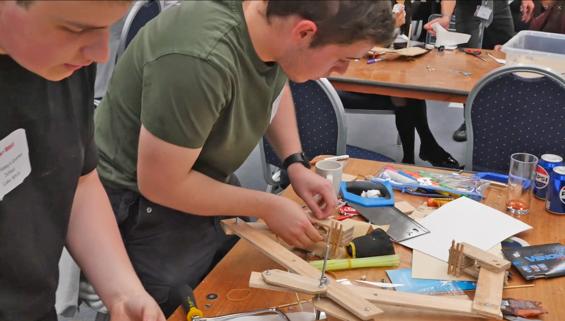 Image of students during the Design & Make  challenge