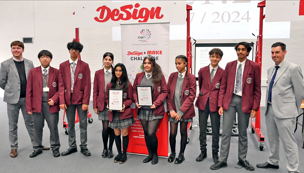 Image of Design & Make challenge winners holding certificate