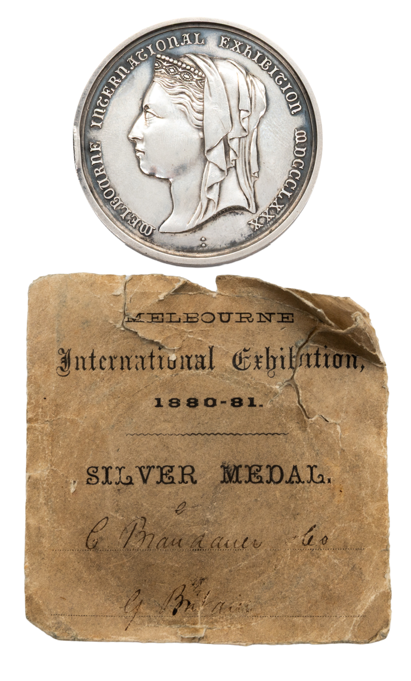 - Melborne exhibition silver medal 1880 81 1